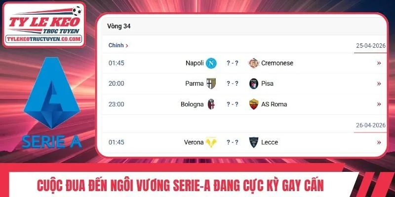 Cuộc đua đến ngôi vương Serie-A đang cực kỳ gay cấn